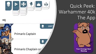 Quick Peek: Getting to know the Warhammer 40K App