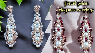 Pearl prism elegance earrings/ DIY pearl earrings/ beading tutorials