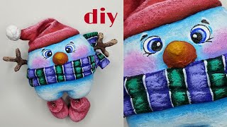 МК Снеговик из ваты на ёлочку / Ватная игрушка / DIY cotton wool toy / Snowman