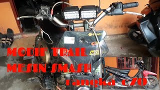 modif trail c70 pake mesin suzuki smash 110cc