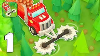 Lumber Builder - Part 1 City Red Truck City House Tree Builder - Gameplay Walkthrough(iOS, Android)