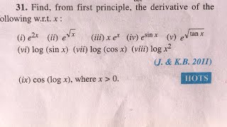 Class-12th | #maths | Find from first principal or  ab-initio or delta method , Derivative of e^...