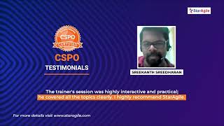 Sreekanth Sreedharan | CSPO Certification Course Review