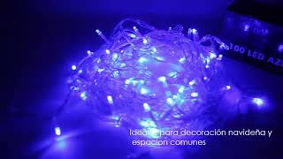 Luces Navideñas de 100 led color Azul