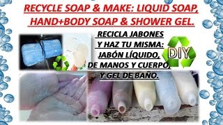 Gel de Baño,Jabon Liquido de Jabon Pasta(Pastilla)/DIY How Make Bath Gel,Body&Hands Liquid Soap EASY