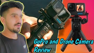 how to Drone camera  and GoPro camera Review