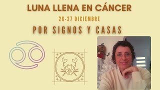 Luna llena en Cáncer por signos y casas y gran trígono menor con Saturno y Júpiter / 26-27 diciembre