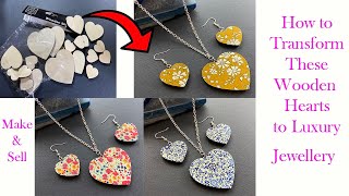 💖 I make MANY and SELL them all. How to Transform These Wooden Hearts to Luxury Jewellery | Necklace