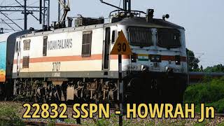 22832 SSPN - HOWRAH Jn | WAP-7 37127 ANTYODAYA || INDIAN RAILWAYS