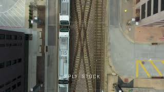 4K Aerial Drone Stock footage DART Train in Dallas Texas