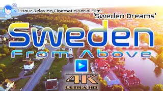 4K Relaxing Cinematic Aerial Film - Sweden From Above - Study Music - Ambient - Piano - 2024