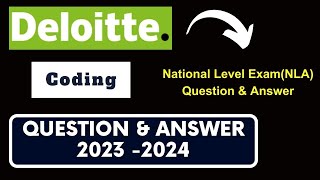 Deloitte Coding Questions 2024 | Deloitte coding questions and answers | deloitte nla questions