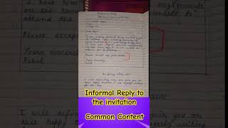 Informal reply to the invitation ● informal reply accepting/decline the invitation