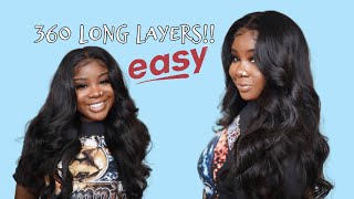 ♡ Cutting Long Layers 3 Step Method | Undetectable Skin Melt HD lace frontal Unit #BeautyForeverHair