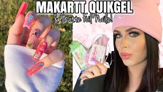 🌺XXL C-CURVE NAILS (How To: Makartt Quikgel Application) Using Nail Foils For Beginners | TUTORIAL