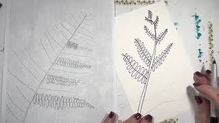 Art with Kasey: Leafy Line Drawing (Narrated)