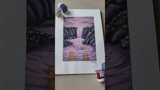 pink water fall ✨🩷💜✨||#art #drawing #waterfall