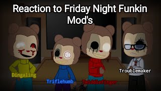 Reaction to Friday Night Funkin Mod's:Twiddlefinger,Triflehumb,Troublemaker,Dingaling