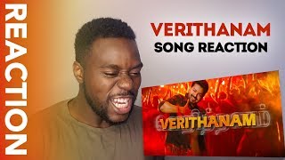 VERITHANAM - BIGIL SONG REACTION | 100% Thalapathy MASS