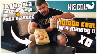 1 KG MASŁO ORZECHOWE+KILO CIASTEK CHALLENGE = (10.000 KCAL w 4 minuty) xD