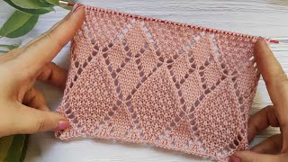 Lace Diamond Stitch | Ajour-Rautenmuster stricken | Punto Rombi ai ferri | Point de Losanges Ajourés