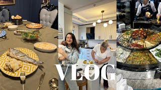 VLOG | MİSAFİRLİĞE DAVETLİYİZ | MANTARLI PATATES GRATEN🥔 | SOSLU BALIK