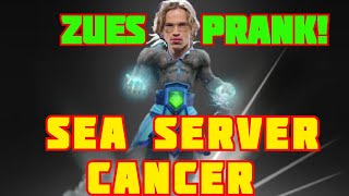 DOTA 2 PRANK ZUES!!! SEA SERVER CANCER!!!