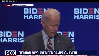 Biden coordinates questions from a prepared list with media today 9/16/20