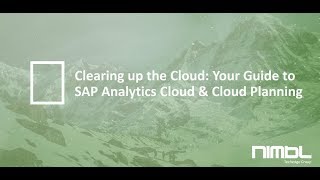 Webinar: An Overview of SAP Analytics Cloud & Cloud for Planning