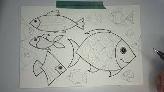 Art with Kasey: Fantastic Fishes Guided Drawing (Narrated)