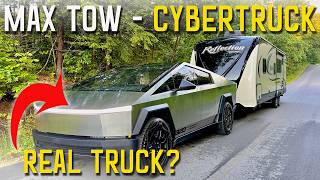 CYBERTRUCK RANGE TEST | TOWING 11K LB TRAILER  S9 || Ep 217