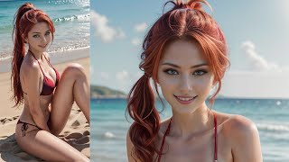 [AI Art] Natalia goes to the beach / AI Lookbook