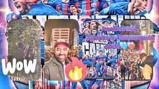 حميد الحضري ينقل أجواء إحتفالات تتويج  البارصا  من برشلونة hamid el hadri  Campeones  olé olé 💙❤️