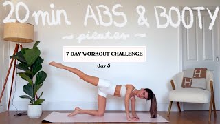 20MIN abs & booty hourglass pilates | 7 DAY SUMMER CHALLENGE - day 5 | LIDIAVMERA