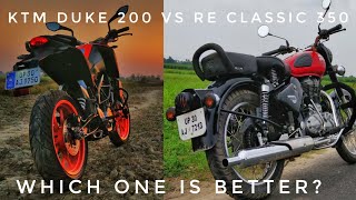 Ktm Duke 200 vs Royal Enfield Classic 350 : Comparison In Hindi