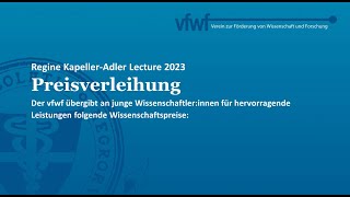 vfwf | Regine Kapeller-Adler Lecture 2023 - Preisverleihung