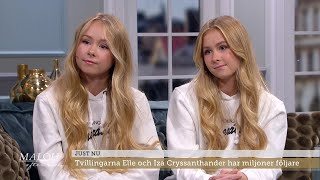 TikTok-tvillingarna vill varna yngre – ”Unga ska säga nej till tobak”  - Malou Efter tio (TV4)