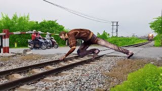 Tàu Hỏa Chở Khách Gặp Xác Sống Chạy Qua Đường Và Cái Kết | Zombie And Train