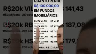 QUANTO RENDE 100 MIL REAIS EM FUNDOS IMOBILIÁRIOS PASSO A PASSO #fundosimobiliarios #nubank#investir