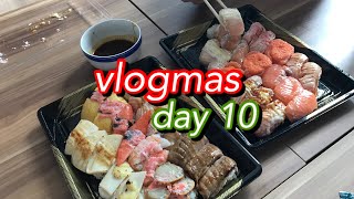 VLOGMAS DAY 10 | a productive friday with sushi platters for lunch 🍣 enjoying the regular days 🌸