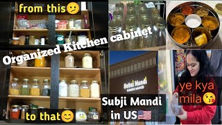 Small Kitchen Cabinet Organization |Indian Kitchen in USA 🇺🇲🇺🇲 | America ki Subji Mandi