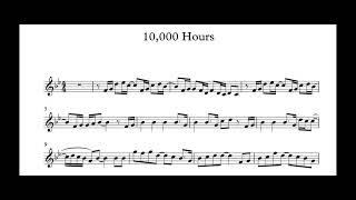 10,000 Hours Flute Violin Play Along Sheet Music