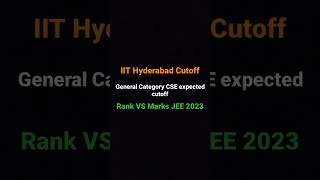 IIT Hyderabad General Category CSE expected cutoff in JEE Adv 2023 Rank vs Marks | Samriddh Saxena