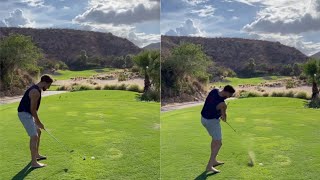 Klay Thompson Made A Strong And Wonderful Shot On A Golf Course.