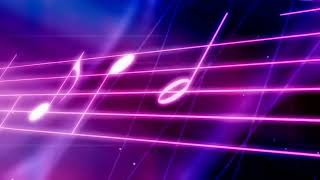 Neon Pink Music Notes  -  Motion Graphics Background Video