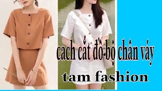 cách  cắt may bộ áo lửng chân váy 058_Tam fashion