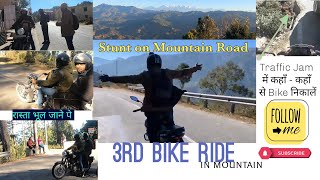 Stunt On Mountain Road | What a Beautiful Sunrise View Of Himalaya | Mountain Ride #motovlog