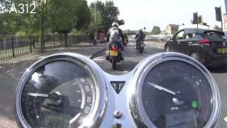 triumph bonneville t120 1200  ride out #3,   ace cafe reunion ride to the 59 club 2022