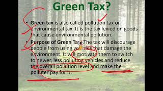 "GREEN TAX" for UPSC and OTHER CIVIL SERVICES EXAMS