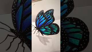 3D butterfly drawing #3d #3dart #butterflydrawing #shorts #shortvideo #youtube #art #viral